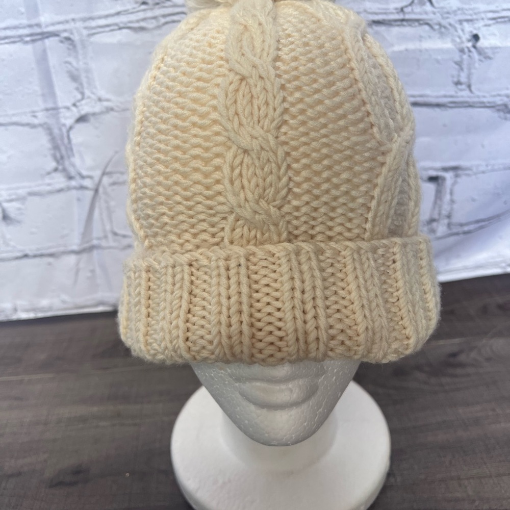 J. Crew hand knit Pom Pom beanie